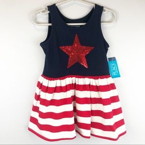 NWT Red White & Blue - Stars & Strips Dress - 2t